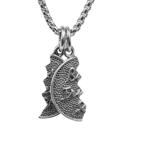 925 Sterling Silver Cracked Pendant Tag Hip Hop Necklace, Tags Can Be Used Separ